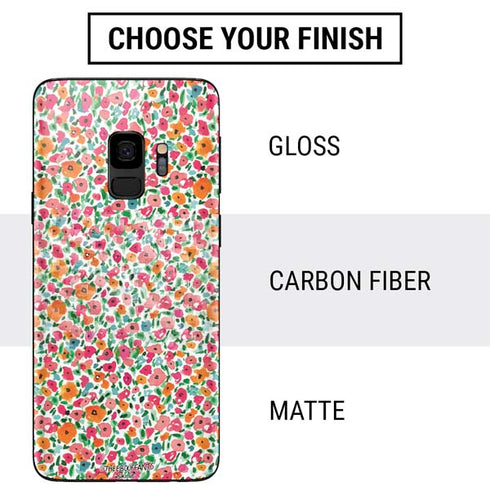 Bouffants and Broken Hearts Watercolor Floral Galaxy S9 Skin